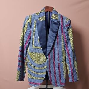 HANDMADE Slimfit Multicolor Blazer for Men